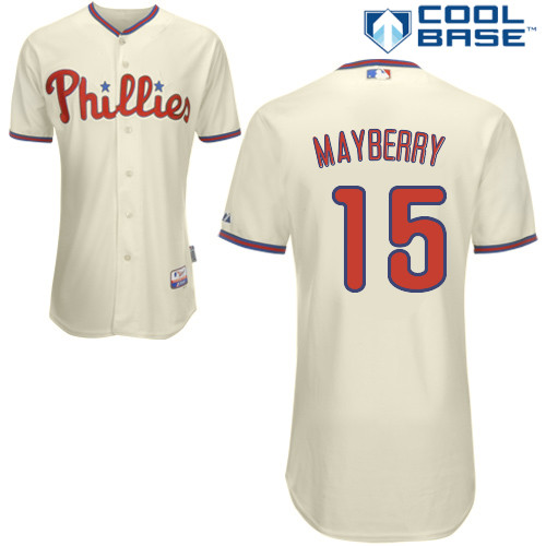 John Mayberry #15 mlb Jersey-Philadelphia Phillies Women's Authentic Alternate White Cool Base Home Baseball Jersey
